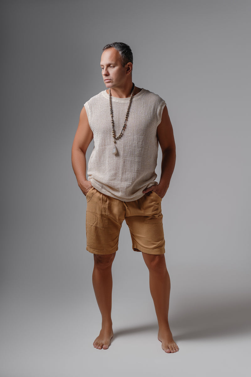 Sleeveless mesh tee / Playera red